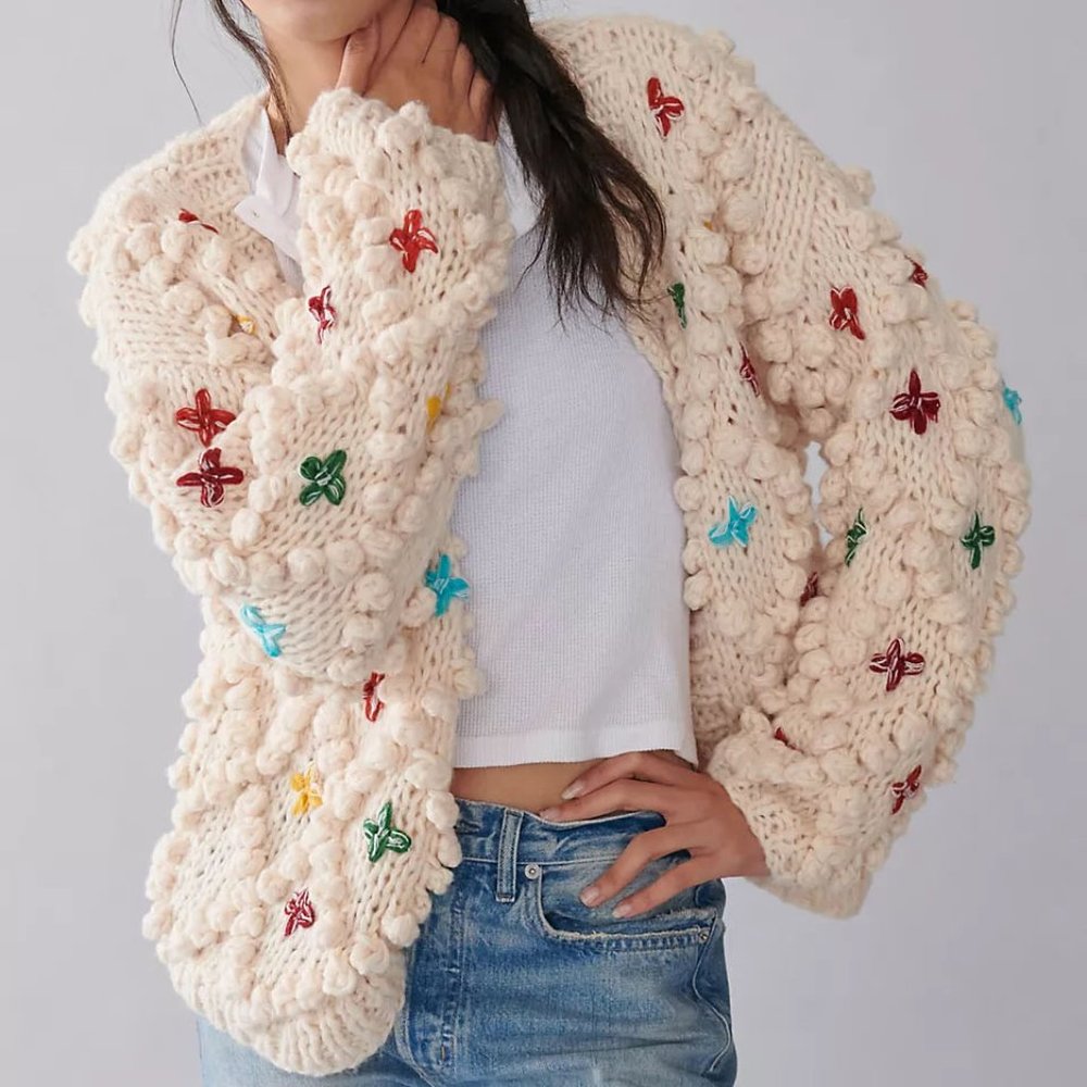 EUC like NEW Anthropologie Bauble Embroidered Cardigan  by: In Things